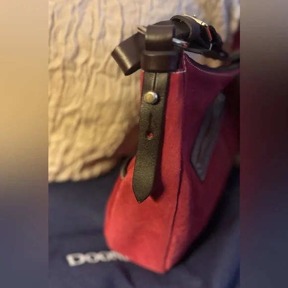 Dooney & Bourke Vintage Safari Suede Hobo Bag (Red/Brown) - EUC - Picture 8 of 16